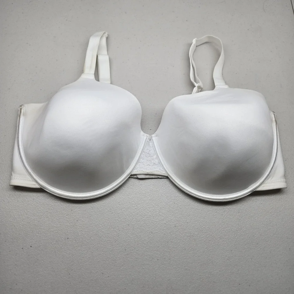 Vanity Fair Women Bra 42DDD White T Shirt Underwired Lace Strap
